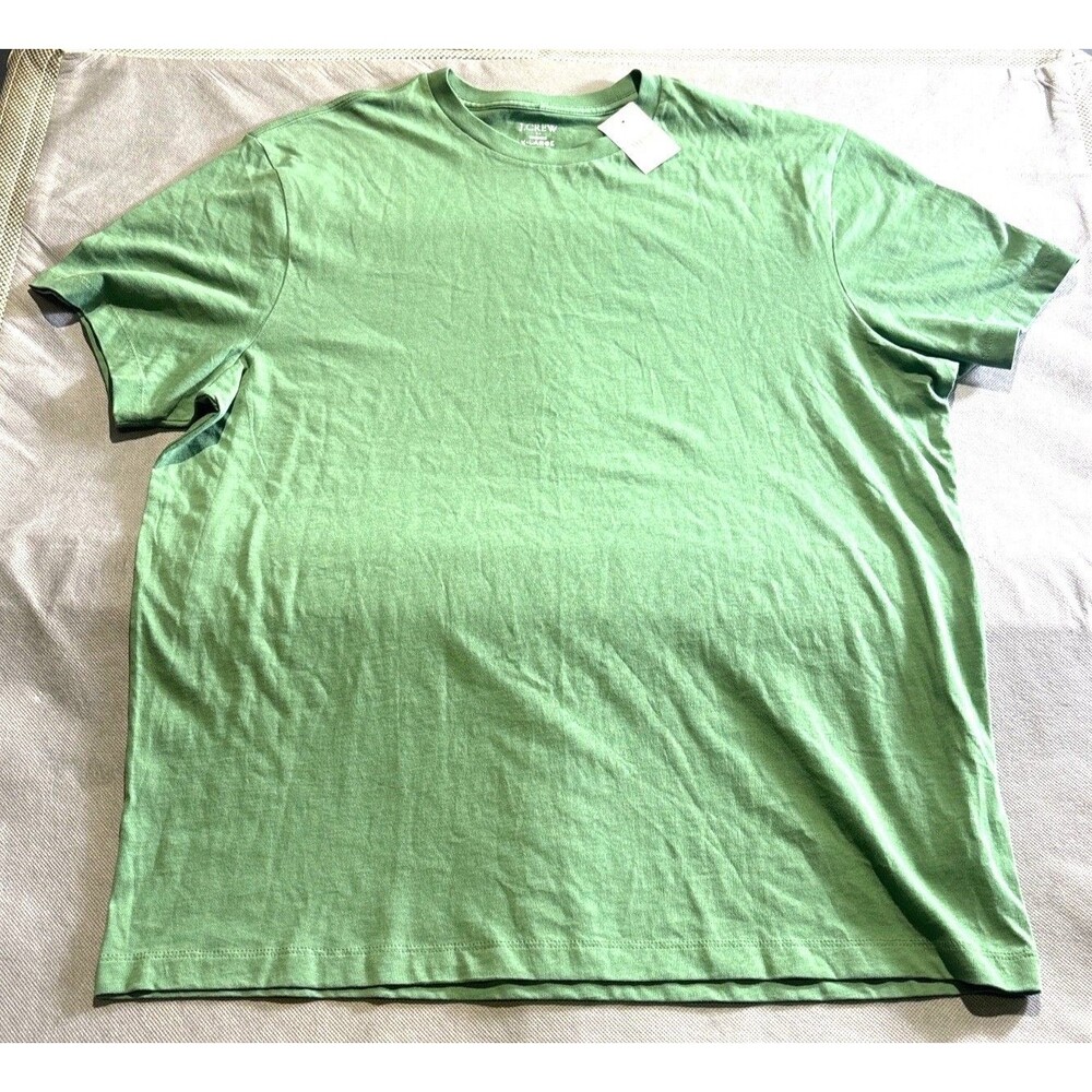 J Crew Mens Washed Green T-Shirt Size XL 100% Cotton Lightweight Crew Neck Style